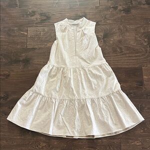 Amanda Uprichard White Sleeveless Tiered Dress